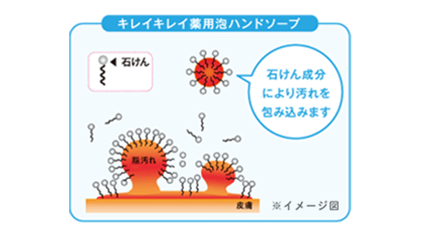 キレイキレイ薬用泡ハンドソープ イメージ図